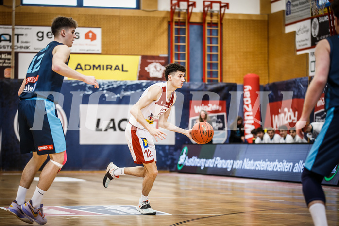 Basketball, win2day Basketball Superliga 2022/23, 10. Qualifikationsrunde, Traiskirchen Lions, Vienna D.C. Timberwolves, Nils Kühteubl (12)