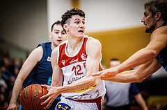 Basketball, win2day Basketball Superliga 2022/23, 10. Qualifikationsrunde, Traiskirchen Lions, Vienna D.C. Timberwolves, Nils Kühteubl (12)