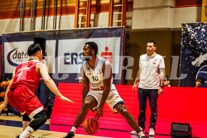 Basketball, win2day Basketball Superliga 2023/224, Grunddurchgang Runde 22, BBC Nord Dragonz, BC Vienna, Austen Awosika (10)