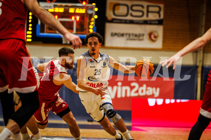 Basketball, win2day Basketball Superliga 2023/224, Grunddurchgang Runde 22, BBC Nord Dragonz, BC Vienna, Lukas Hahn (25)