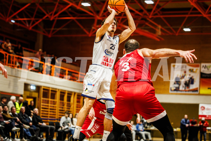 Basketball, win2day Basketball Superliga 2023/224, Grunddurchgang Runde 22, BBC Nord Dragonz, BC Vienna, Lukas Hahn (25)