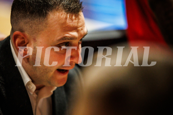 Basketball, win2day Basketball Superliga 2023/224, Grunddurchgang Runde 22, BBC Nord Dragonz, BC Vienna, Hrvoje Radanovic (Head. Coach)