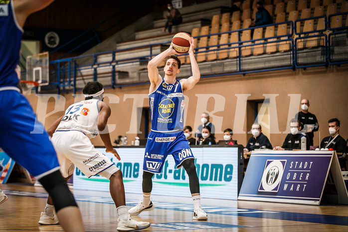 Basketball, bet-at-home Basketball Superliga 2020/21, Halbfinale Spiel 2, Oberwart Gunners, Gmunden Swans, Benedikt Güttl (7)