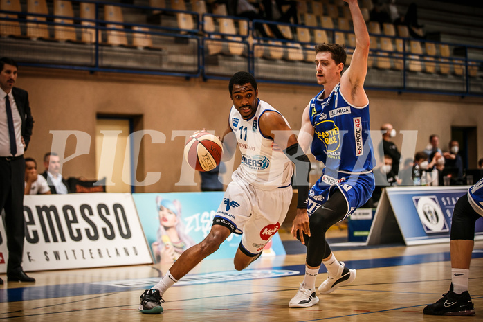 Basketball, bet-at-home Basketball Superliga 2020/21, Halbfinale Spiel 2, Oberwart Gunners, Gmunden Swans, Nigel Pruitt (11)