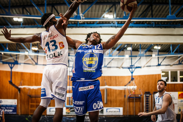 Basketball, bet-at-home Basketball Superliga 2020/21, Halbfinale Spiel 2, Oberwart Gunners, Gmunden Swans, Stephon Jelks (12)