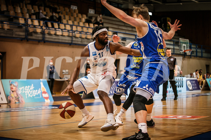 Basketball, bet-at-home Basketball Superliga 2020/21, Halbfinale Spiel 2, Oberwart Gunners, Gmunden Swans, Quincy Diggs (13)