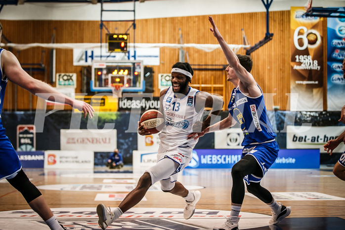 Basketball, bet-at-home Basketball Superliga 2020/21, Halbfinale Spiel 2, Oberwart Gunners, Gmunden Swans, Quincy Diggs (13)
