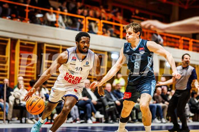 Basketball, win2day Basketball Superliga 2023/224, Qualifikationsrunde Spiel 2, BBC Nord Dragonz, Vienna Timberwolves, Austen Awosika (10)