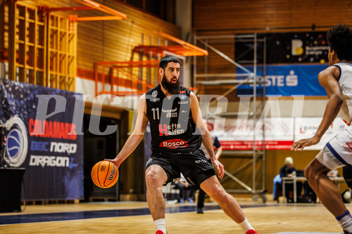 Basketball, win2day Basketball Superliga 2024/25, Grunddurchgang Runde 15, BBC Nord Dragonz, Kapfenberg Bulls, Jordan Ngatai (11)