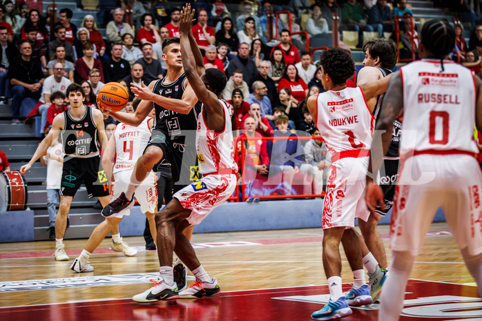Basketball, Win2Day Superliga 2024/25, Grunddurchgang 15.Runde, Traiskirchen Lions, Fuerstenfeld Panthers, Armin Hrstic (4), Nelson Haskin (21)