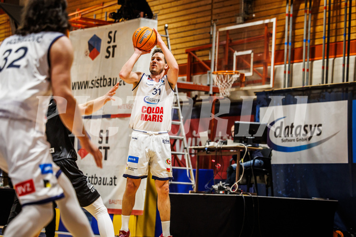 Basketball, win2day Basketball Superliga 2024/25, Grunddurchgang Runde 15, BBC Nord Dragonz, Kapfenberg Bulls, Emilio Banic (31)
