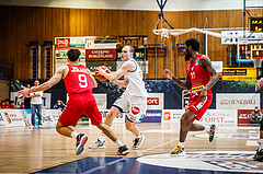 Basketball, bet-at-home Basketball Superliga 2021/22, Grunddurchgang Runde 10, Oberwart Gunners, Traiskirchen Lions, Sebastian Käferle (7)