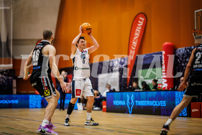 Basketball, Basketball Austria Cup 2023/24, Achtelfinale Spiel 2, Vienna Timberwolves, Flyers Wels, Philipp D'Angelo (9)