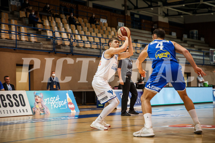 Basketball, bet-at-home Basketball Superliga 2020/21, Platzierungsrunde, 1. Runde, Oberwart Gunners, Gmunden Swans, Jonathan Knessl (12)