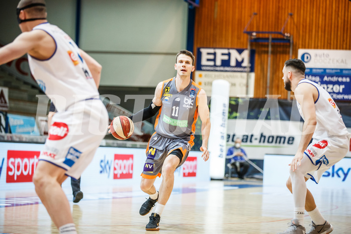 Basketball, bet-at-home Basketball Superliga 2020/21, Platzierungsrunde, 2. Runde, Oberwart Gunners, Klosterneuburg Dukes, Maximilian Hopfgartner (11)