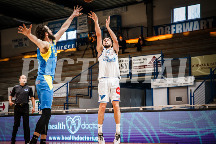 Basketball, bet-at-home Basketball Superliga 2020/21, Viertelfinale Spiel 3, Oberwart Gunners, SKN St. Pölten, Ignas Fiodorovas (5)
