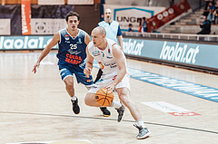 Basketball, Basketball Austria Cup 2023/24, VF Spiel 7, Oberwart Gunners, Dragonz Eisenstadt, Lukas Hahn (25), Sebastian Kaeferle (7)
