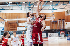 Basketball, Basketball Superliga 2023/24, Qualifikationsrunde 1., Oberwart Gunners, BC Vienna, Daniel Koeppel (14), Jozo Rados (3)