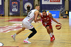 Basketball Superliga 2020/21, Grunddurchgang 8. Runde Flyers Wels vs. BC Vienna, Aleksandar Andjelkovic (10), Jason Detrick (19),


