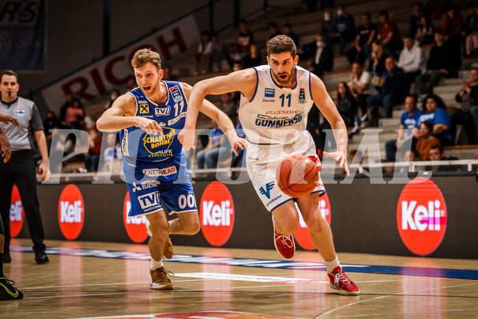 Basketball, bet-at-home Basketball Superliga 2021/22, Platzierungsrunde Spiel 1, Oberwart Gunners, Gmunden Swans, Ioannis Chatzinikolas (11)