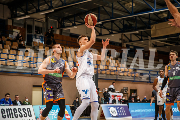 Basketball, bet-at-home Basketball Superliga 2020/21, Platzierungsrunde, 2. Runde, Oberwart Gunners, Klosterneuburg Dukes, Jonathan Knessl (12)