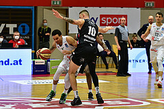 Basketball Superliga 2020/21, Grunddurchgang 11.Runde Flyers Wels vs. Kapfenberg Bulls, AJ. Turner (7), Aleksandar Andjelkovic (10),

