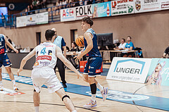 Basketball, Basketball Austria Cup 2023/24, VF Spiel 7, Oberwart Gunners, Dragonz Eisenstadt, Jonathan Wess (4), Valentin Pasterk (6)