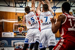Basketball, ABL 2018/19, Playoff VF Spiel 2, Oberwart Gunners, BC Vienna, Jason Detrick (19), Andrius Mikutis (5), Dominik Simmel (7)