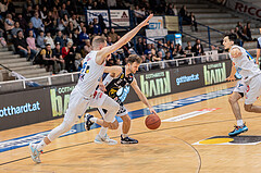 Basketball, Basketball Superliga 2022/23, 1. Platzierungsrunde, Oberwart Gunners, Gmunden Swans, Edi Patekar (9), Lukas Schartm