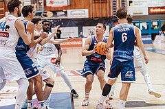 Basketball, Basketball Austria Cup 2023/24, VF Spiel 7, Oberwart Gunners, Dragonz Eisenstadt, Daniel Koeppel (14), Mario Spaleta (15), Jonathan Wess (4), Trevion Lamar (10), Filip Bjelanovic (22)
