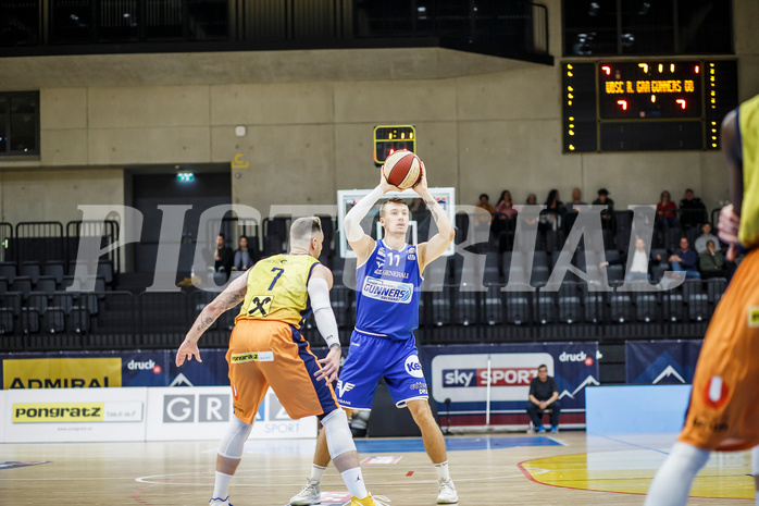 Basketball, Admiral Basketball Superliga 2019/20, Grunddurchgang 9.Runde, UBSC Graz, Oberwart Gunners, Saimon Sutt (11)