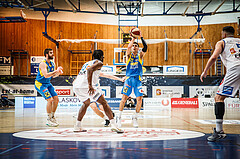 Basketball, bet-at-home Basketball Superliga 2020/21, Viertelfinale Spiel 1, Oberwart Gunners, SKN St. Pölten, Kostas Oikonomopouluos (25)