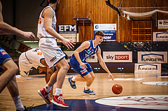 Basketball, bet-at-home Basketball Superliga 2021/22, Grunddurchgang Runde 14, Oberwart Gunners, Vienna D.C. Timberwolves, Jakob Lohr (12)