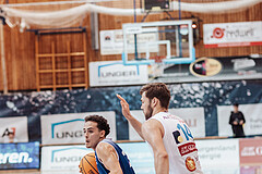 Basketball, Basketball Austria Cup 2023/24, VF Spiel 7, Oberwart Gunners, Dragonz Eisenstadt, Lukas Hahn (25), Daniel Koeppel (14)