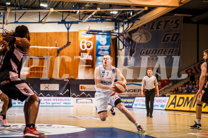 Basketball, Admiral Basketball Superliga 2019/20, Platzierungsrunde 5.Runde, Oberwart Gunners, Flyers Wels, Sebastian Käferle (7)