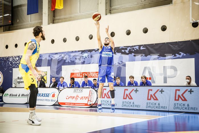Basketball, bet-at-home Basketball Superliga 2019/20, Platzierungsrunde 3.Runde, SKN St. Pölten Basketball, Oberwart Gunners, Ignas Fiodorovas (5)
