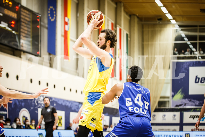 Basketball, bet-at-home Basketball Superliga 2019/20, Platzierungsrunde 3.Runde, SKN St. Pölten Basketball, Oberwart Gunners, Logan Schilder (15)